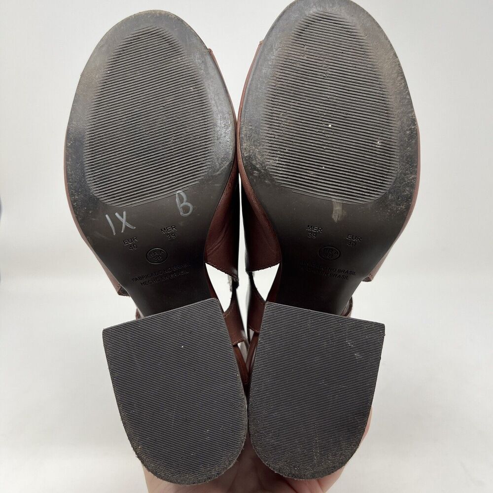 Chocolat Blu Tan Leather Block Heel Sandals - Picture 12 of 13